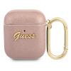Kryt Guess Case Apple Airpods 1/2 Gua2Sasmp (Saffiano Script Metal Collection) Pink