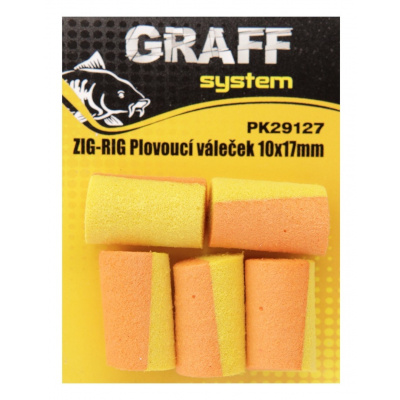 Graff Zig-Rig Plávajúci valček 10x17mm Žltá/Oranžová 5ks