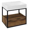 SAPHO SKARA umývadlová skrinka 59x49,5x46,5cm, čierna mat/dub Collingwood CG002-1919