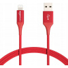USB kábel - Apple Lightning 1,8m červený s certifikátom MFi