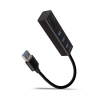AXAGON HMA-CR3A, USB 3.2 Gen 1 hub, porty 3x USB-A + čtečka karet SD/microSD, kovový, kabel USB-A 20 Axagon