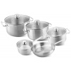 Sada riadu MagicHome Chloe, panvica 24 cm, 3x kastról (3l, 4l a 6,6 l), rajnica 2l, so sklenenými pokrievkami, nerez, 9 dielna