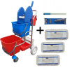 Upratovací vozík DUO PRAKTIK III + FLIPPER Mop zostava s 3mi návlekmi 40cm