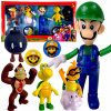 SUPER MARIO BROS FIGURKY SADA 5 FIGÚROK 3 ŽETÓNY FIGÚRKA LUIGI DONKEY