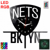Hodiny - Brooklyn Nets LED Nástenné hodiny vinylové platne (Hodiny - Brooklyn Nets LED Nástenné hodiny vinylové platne)