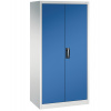 Kancelárska skriňa Acurado, krídlové dvere, 930 x 600 x 1950 mm, sivá/modrá