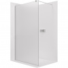 CERANO - Sprchová zástena Walk-in Onyx Round Ľ/P - 8 mm - guľatá vzpera - chróm, mliečne sklo- 60x200 cm