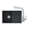 FRANKE SETT111Č tectonitový drez 780x500 mm OID 611-78 čierna+batéria FP FS 3230.031 Chróm FRA 143.0687.313