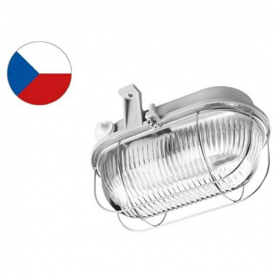 SOP-100/S OVAL PLAST přisazené nástěnné svítidlo 100W, šedá Panlux