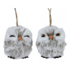 Dekorácia (2 varianty) Plyšová sova, šedá