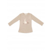 Dievčenské tričko SWEET BUNNY s dlhým rukávom - 122 - Béžová