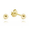 MINET Pozlátené strieborné náušnice SMALL BALLS 3 mm