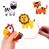 Filcová súprava na šitie pre deti zvieratá zoo 14ks DIY lev žirafa slon