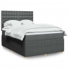 Box spring postel s matrací tmavě šedá 140x200 cm textil Šedá 3294394