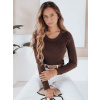 Damski sweter prążkowany NOLVIE brązowy FashionStreet MY2494 S/M