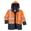 PORTWEST Portwest Nehorľavá vetrovka Bizflame Hi-Vis Multi-Protection ​Oranžová-Navy, L