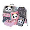 Školní set BAAGL Zippy Panda: aktovka, penál, sáček, desky, box