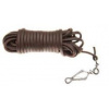 Zubíček - výroba loveckých potrieb Farbárska šnúra guľatá s karabínou - 6mm - hnedá - Délka 6 m