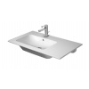 Duravit ME by Starck - Asymetrické umývadlo, 83x49 cm, 1 otvor na batériu vľavo, s WonderGliss, matná biela 23458332001