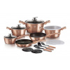 Berlingerhaus Sada nádobí s mramorovým povrchem 18 ks Rosegold Metallic Line BH-7034