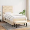 vidaXL Posteľný rám boxspring s matracom krémový 90x190 cm látka - Krémová - 105532-205615
