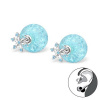 all4Silver Strieborné náušnice Snehová vločka, Modrá A4S30835