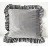 Vankúš - Vankúš 40x40 Velor Velvet Frill Strong Grey (Vankúš 40x40 Velor Velvet Frill Strong Grey)