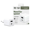 Cestovný adaptér Grand Prix USB-C/USB-A, GaN, 35 W PD, striebornobiela, empower