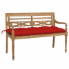Záhradná lavica, lavička - Batavia Lavička s červeným vankúšom, 120 cm, sólo DR (Batavia Lavička s červeným vankúšom, 120 cm, sólo DR)