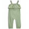 CARTERS CARTER'S Overal bez nožičiek na ramienka Green Embroidery dievča 6m