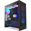 NZXT skříň H7 Flow RGB edition / ATX / 1x360mm RGB core fan/ USB-C / 2x USB / proskl. bočnice / mesh panel / RGB / černá CM-H72FB-R1