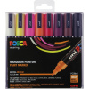 POSCA akrylový popisovač PC-5M - stredne jemný hrot - 1,8 - 2,5 mm - 8 ks súprava - teplé farby