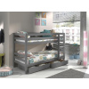 Vipack Poschodová posteľ s sadou šuplíku z masívu Pino grey