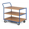 Policový vozík, tri poschodia z drevotriesky, 400 kg