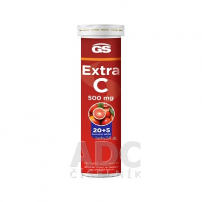GS Extra C 500 mg eff inov.2023 príchuť červený pomaranč 25 tabliet