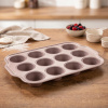 TESCOMA DELÍCIA – silikónová forma s kovovým okrajom na pečenie 12 muffinov, 40 × 27,5 cm