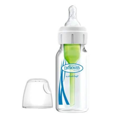 DR. BROWN´S Dojčenská fľaša options+ anti-colic 120 ml 1 ks - Dr. Brown´s Options+ 120 ml Narrow anticolic plastová biela so silikónovým cumľom level1 1x1 ks