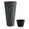 Kvetináč SAND SLIM s vkladom 29,6 cm - farba: antracit (Prosperplast DPSA300-S433)