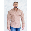 Luxusná pánska košeľa VS-PK-1905 hnedá , ZVOĽTE VEĽKOSŤ OBLEČENIA M , STRIH KOŠELE NOVÉ SLIM FIT