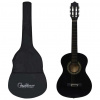 zahrada-XL Klasická gitara pre začiatočníkov deti s taškou čierna 1/2 34