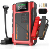 Štartovací booster do auta 6000A s powerbankou a 150PSI vzduchovým kompresorom, červený