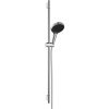 HANSGROHE Rainfinity sprchová súprava, ručná sprcha 3jet priemer 132 mm, 90 cm sprchová tyč Puro S, jazdec s tlačidlom Push a textilná sprchová hadica 160 cm, chróm, 28743000