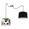 Light Home Detské závesné svietidlo Soccer Spider, 2x textilné tienidlo so vzorom (mix 6 farieb), (výber z 2 farieb konštrukcie)