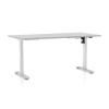 Rauman Výškovo nastaviteľný stôl OfficeTech A, 160 x 80 cm, biela podnož, svetlo sivá