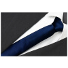 Úzka kravata Mikrovlákna Greg (mikrofáza) Navy modrá (NAVY BLUE Smooth KIEZOR 6CM SATIN GJS99)