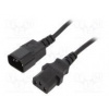 Kabel IEC C13 zásuvka,IEC C14 vidlice PVC 1,8m černá 6A 250V