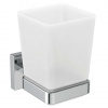 Ideal Standard IOM Square Pohárik na kefky a pastu s držiakom, matné sklo/chróm E2204AA