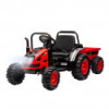 Elektrický traktor s prívesom Milly Mally Farmer modrý Červená