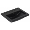 Villeroy & Boch Hommage - Umývadlo 63x53 cm, s prepadom, 3 otvory na batériu, CeramicPlus, Pure Black 7102A1R7