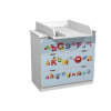 Baby Dreams Komoda ABC modrá : Prebaľovací nádstavec - S nádstavcom